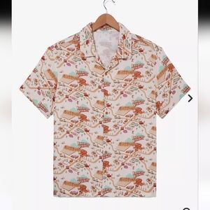 Boxlunch Disney Pixar Cars Radiator Springs Allover Print Woven T-Shirt Adult XS